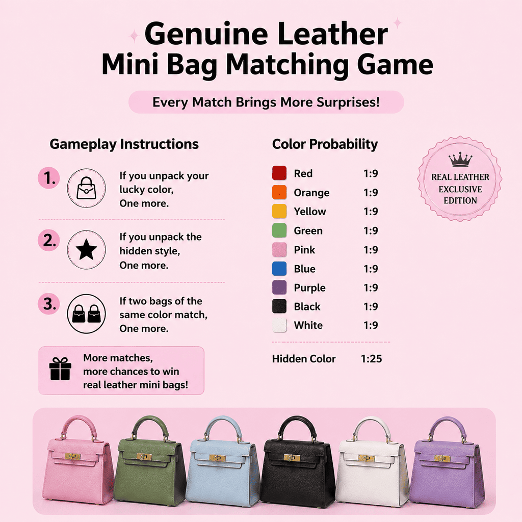 Genuine Leather Mini Bag Matching Game